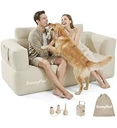 SUNNYFEEL Inflatable Sofa Couch with Built-in Pump, Heavy Duty 2 Person Inflatable Loveseat, Fast...