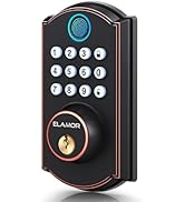 ELAMOR Fingerprint Door Lock, Keyless Entry Door Lock with Automatic Locking, 50 User Codes, Smar...