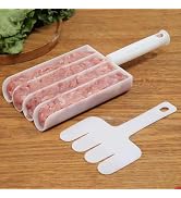 White Creative Kitchen Triple Meatball Maker, Meat Ball Scoop with Cutting Spade Ball Maker, None...