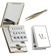 VLuxe Mini Lash Palette with Mirror &amp; Tweezer Applicator, Luxury Lash Cluster Organizer Holder fo...