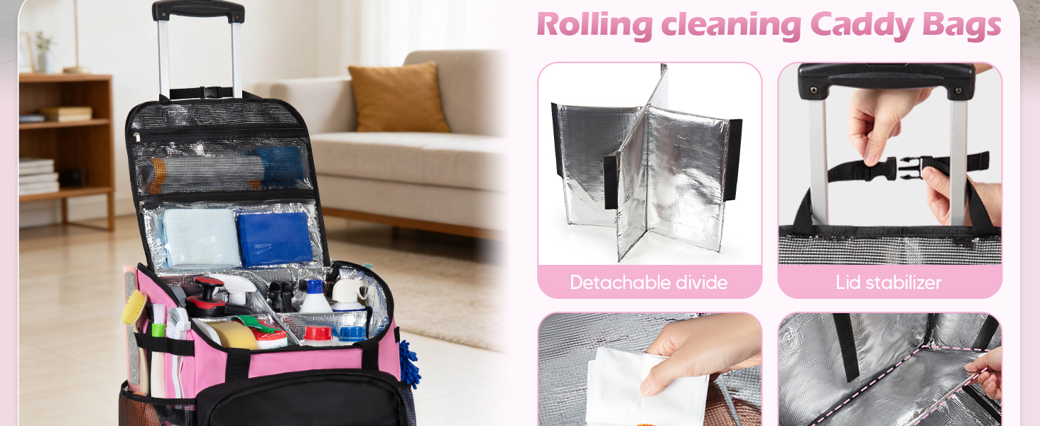 Rolling Cleaning Caddy Bag