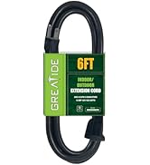 GREATIDE 6 Ft Outdoor Extension Cord for Christmas Decorations- 16/3 SJTW Waterproof Power Cable ...
