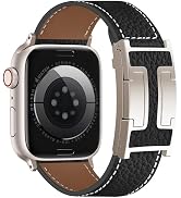 Charlam Leather Magnetic Band Compatible with Apple Watch Bands 40mm 41mm 42mm 44mm 38mm 45mm 46m...