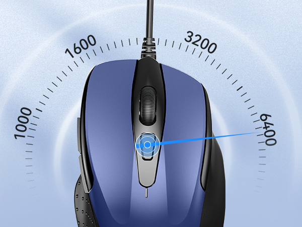 a mouse with a blue and black color
