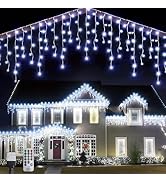WBao Icicle Lights Outdoor, 432 LED 33FT Christmas Lights with 81 Drops, Remote Control, 3 Timer ...
