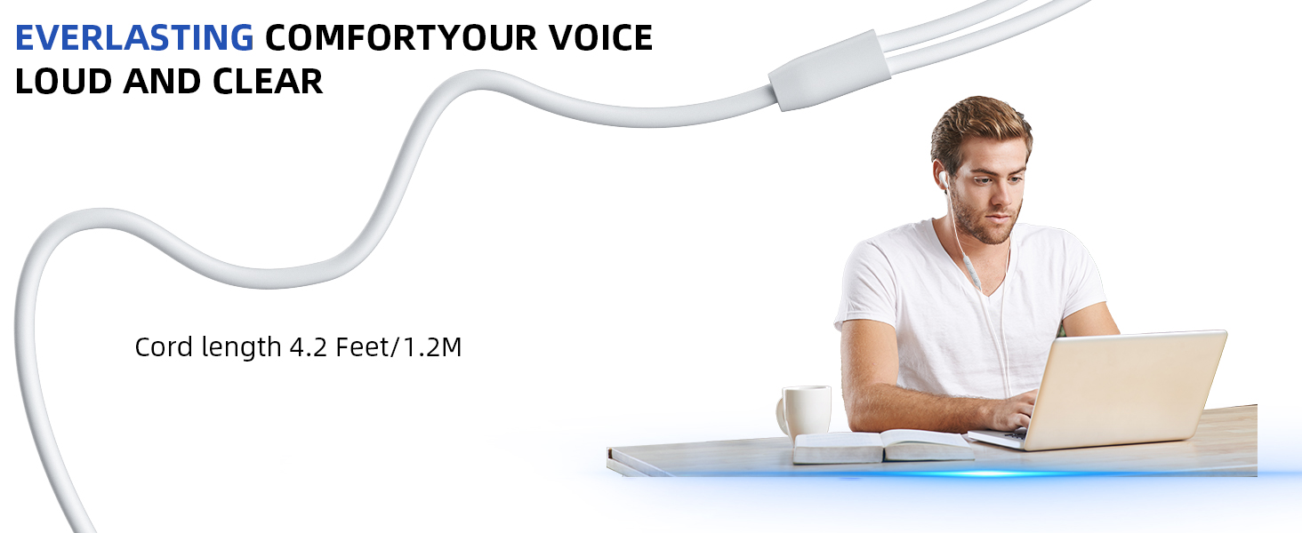 3.5mm Earbuds Hi-Fi Stereo Headphone Bass Wired Earphones with Mic Volume Control for iPhone 6