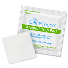 alcohol wipes, prep pads