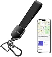 Keychain, Works with Apple Find My, Leather Car Keychain for Women and Men, Car Key Fob Holder, K...