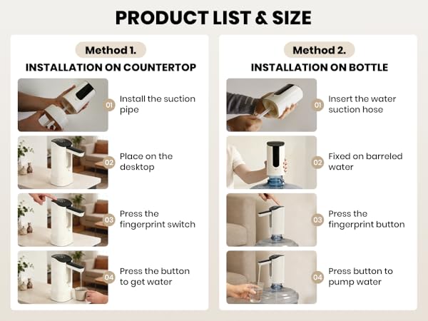 Installation steps for water dispenser