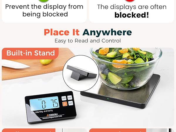 Atogou Upgraded Wireless Food Scale