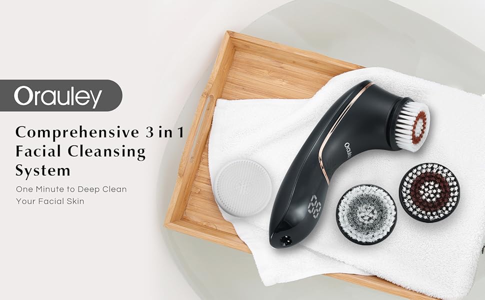 Comprehensive 3 in 1 Facial cleansing system
