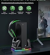 Cooling Stand & Charging Station for Xbox Series S with RGB Light Strip,Dual Controller Charger &...