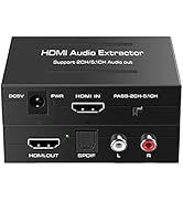 Dingsun HDMI Audio Extractor HDMI to HDMI+ Optical (Toslink SPDIF)/ RCA Stereo Analog Audio Split...