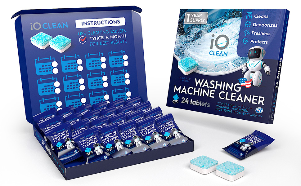 io clean washing machine cleaning tablets