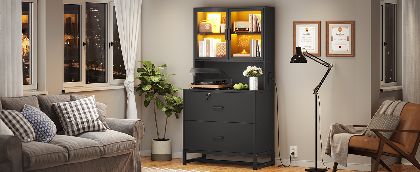 file cabinet with bookcase
