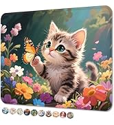 Niniubye Mouse Pad, Square Cute Mouse Pad 10 x 8 Inch, Waterproof Premium-Textured &amp; Stitched Edg...