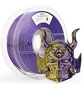 AMOLEN Silk PLA 3D Printer Filament, Dual Color Gold Purple PLA 1.75mm, Shiny Color Change Filame...