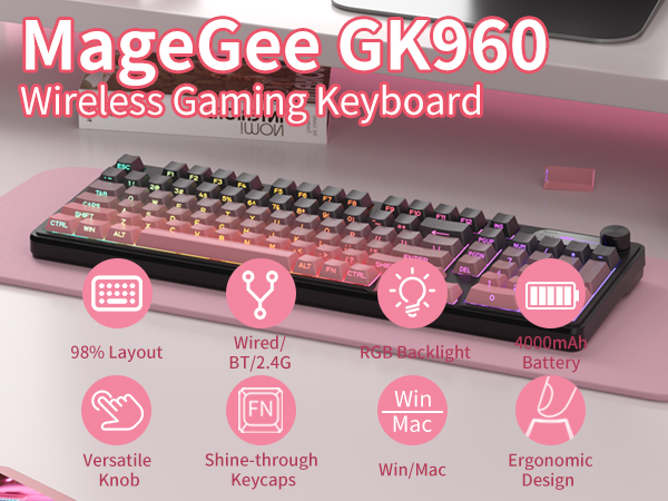 MageGee GK960 Wireless Gaming Keyboard