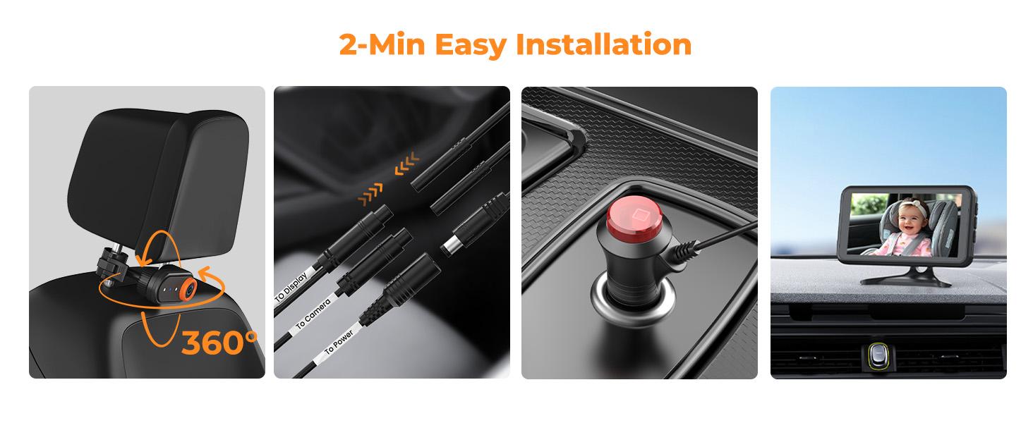baby car camera easy install