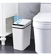 Bathroom Smart Touchless Trash Can - Anborry 2.5 Gallon Automatic Motion Sensor Rubbish Can with ...