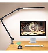 LED Desk Lamp with Clamp, Ultra-Bright Dual Light Architect Desk Light with Adjustable Swing Arm,...
