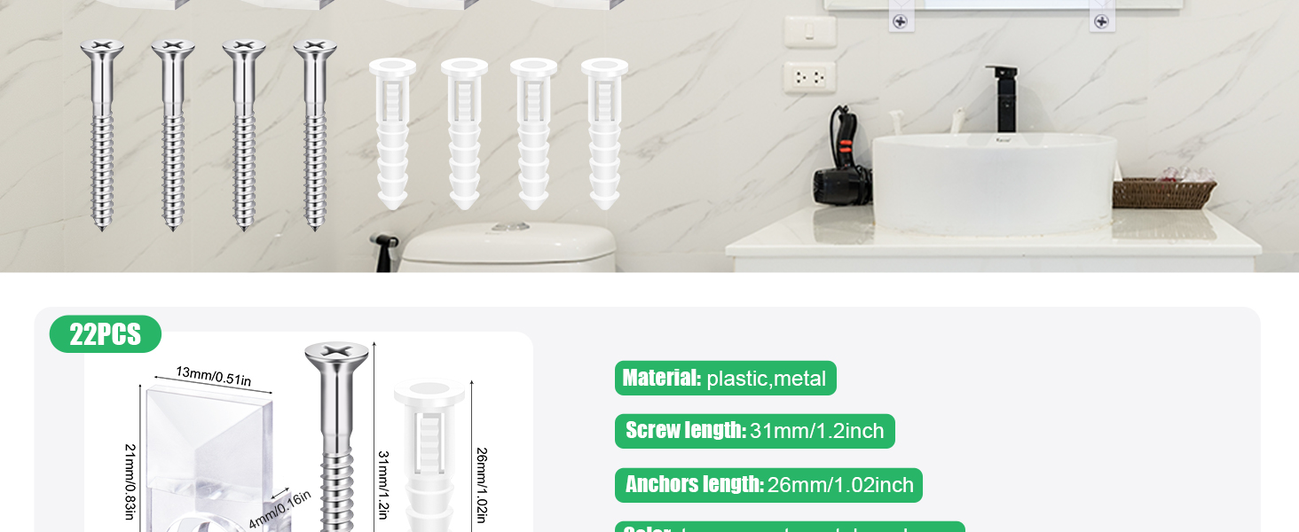 Crystal Clear Plastic Mirror Clip