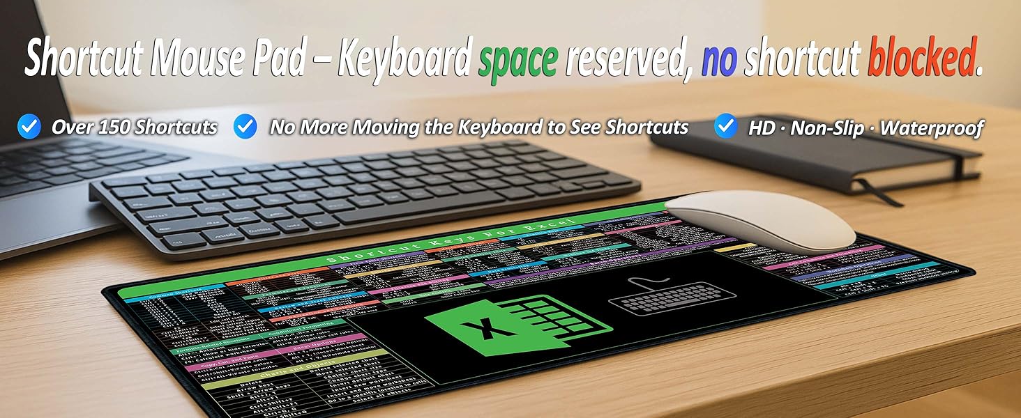 excel cheat sheet desk mat