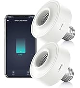LoraTap Smart WiFi Bulb Socket E26 2 Pack Wi-Fi LED Light Bulb ?Timer Lamp Holder Adapter, Voice ...