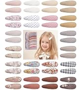 doboi 40 Pcs Floral Print 2.2 Inches Hair Clips and Bows for Baby Girls - Non-Slip Snap Barrettes...
