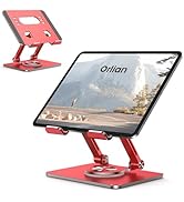 Tablet Stand Holder with Thickened 360°Rotating Base Dual Rod Adjustable Aluminum Stand for All 5...