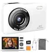 Kids Digital Camera, 48MP FHD 1080P Anti Shake 16X Zoom, Compact Portable Camera for Children Tee...