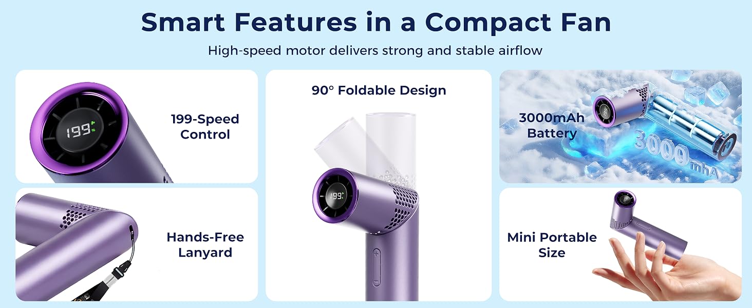 portable cooling fan for commuting walking traveling and outdoor use with easy operation
