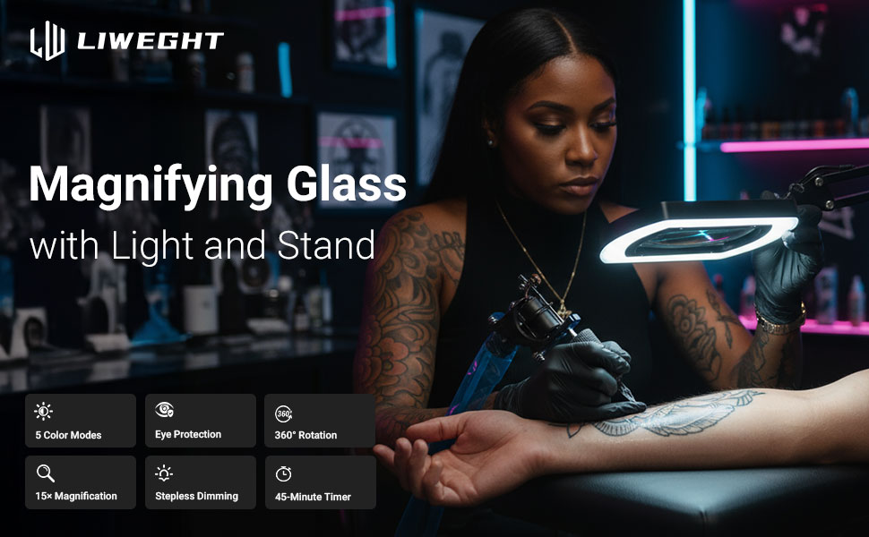 Magnifying Glass with Light and Stand