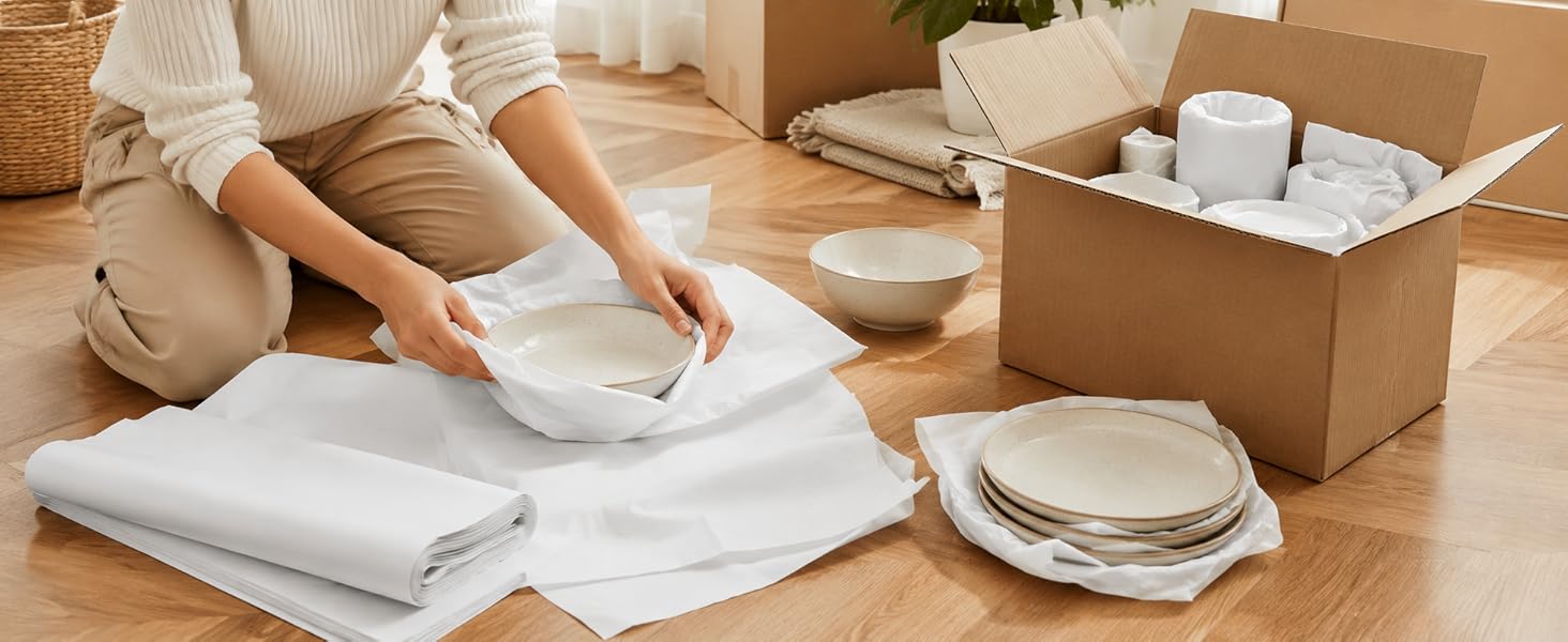 White newsprint packing paper for gift boxes and shipping