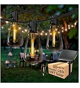 DAYBETTER 100ft Solar Outdoor String Lights Waterproof, ST38 Globe Led Patio Lights with 24 Ediso...