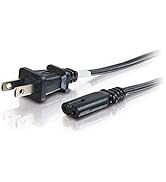 C2G Legrand C7 Non-Polarized Power Cord to NEMA 1-15 Male Power Cord, Black 2-Slot Non-Polarized ...