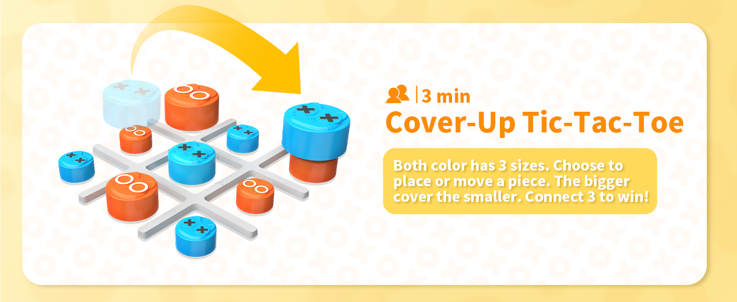 Hynuwa Cover-up Tic-Tac-Toe Game Electric Learing Toy Family Travel Game Portable Game Compact Game