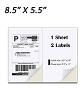 BESTEASY 200 Half Sheet Self Adhesive Shipping Labels, Laser/Ink Jet White Blank Shipping Labels ...