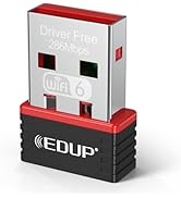 802.11ax Nano USB WiFi 6 Adapter for PC, EDUP 2.4G 300Mbps Wireless Mini USB WiFi-Adapter for Lap...