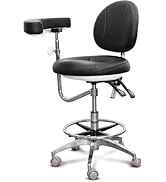 LIMKOMES Medical Dental Assistant Chair with Rotatable Armrest Rolling Medical Chair Ergonomic Sw...