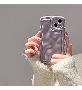 FABSPARK Case for iPhone 15 Pro,Cute 3D Solid Color Meteorite Bubble Water Ripple Curly Wavy Fram...