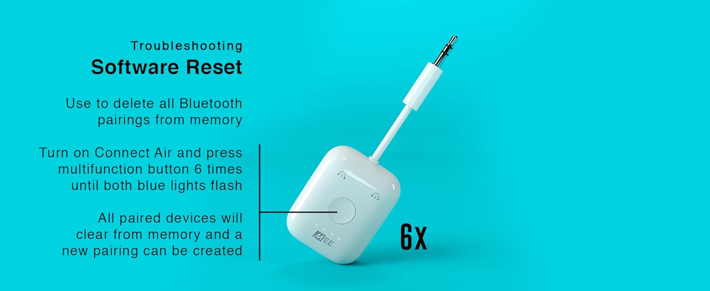 Connect Air Software Reset bluetooth transmitter, airfly, bluetooth adapter airplane