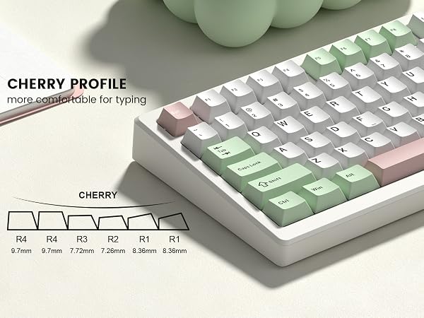 Double Shot PBT keycaps Set, Cherry Profile Keyboard Keycaps,Pastel key caps full size,Custom keycap