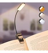 Gritin 16 LED Rechargeable Book Light for Reading in Bed- Eye Caring 3 Color Temperatures, Steple...