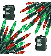 TW SHINE Battery Operated Christmas Lights, 2 Pack Total 100 LED 32 FT Battery Operated String Li...