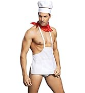 BESTOYARD Men Sexy Outfits Lingerie Set Chef Sexy Cosplay Outfits Apron for Bachelor Party Role P...