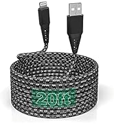 iPhone Charger Cord 20FT/6M [Apple MFi Certified] Lightning Cable Extra Long iPhone Charging Cord...