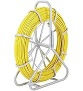 VEVOR Fiberglass Fish Tape 425 FT x 1/4 inch, Fish Tape Duct Rodder Puller with Durable Steel Sta...