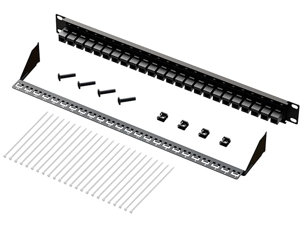 24 Port RJ45 Through Coupler 1U Cat6 Patch Panel