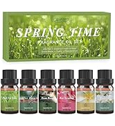 SALUBRITO Spring Essential Oils Set - After Rain, Gardenia, Fresh Cut Grass, Ocean Breeze, Freesi...